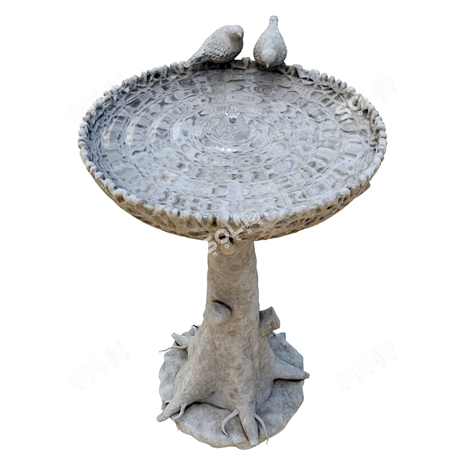 Geometry Spline Bird Bath Fountain 3D model image 3