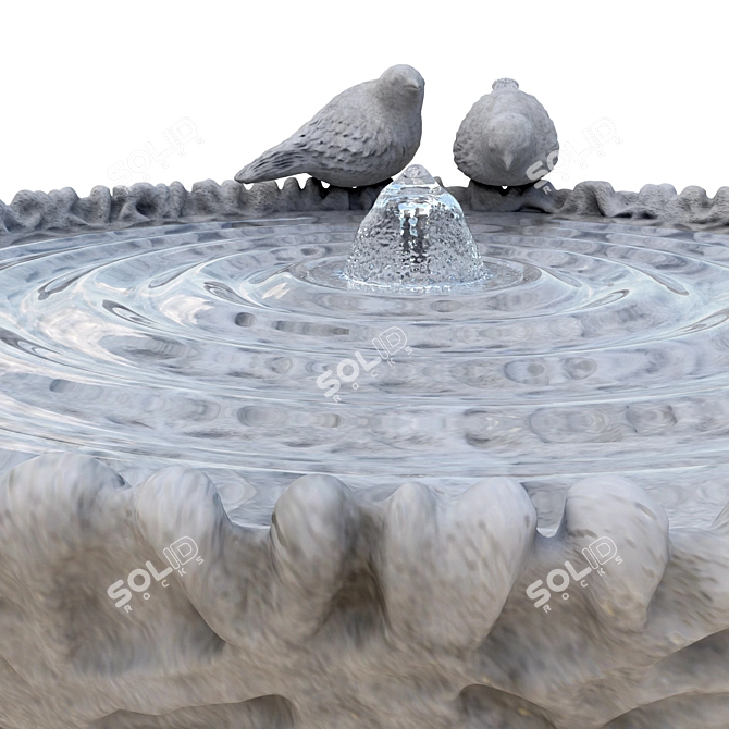 Geometry Spline Bird Bath Fountain 3D model image 4