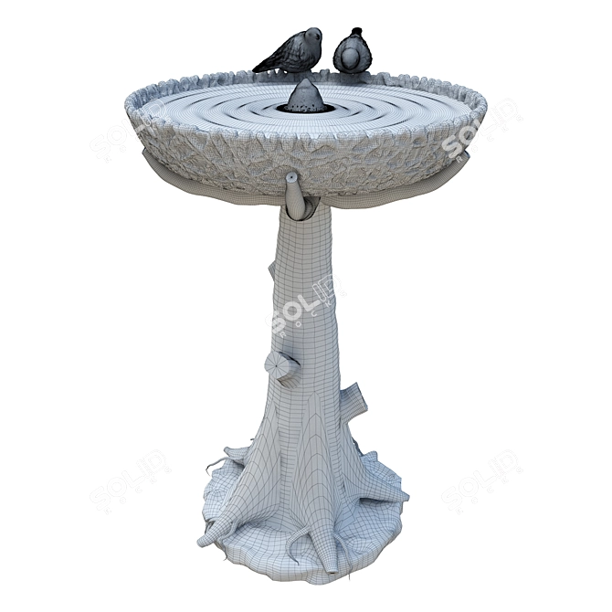 Geometry Spline Bird Bath Fountain 3D model image 5