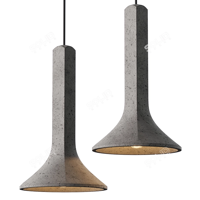 Concrete Pendant Light Chuan Bentu 3D model image 1