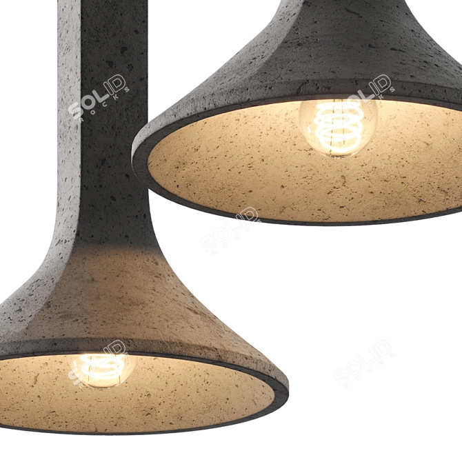 Concrete Pendant Light Chuan Bentu 3D model image 2