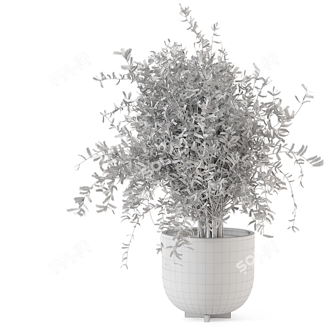 Rusty Concrete Pot Indoor Plants 3D model image 7