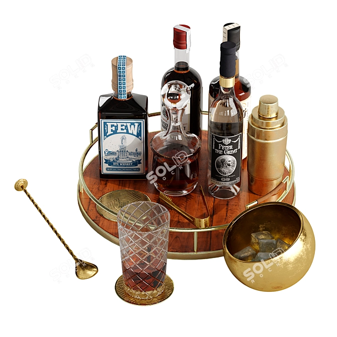 Bar Drink Bottle Set Collection 3D model image 2