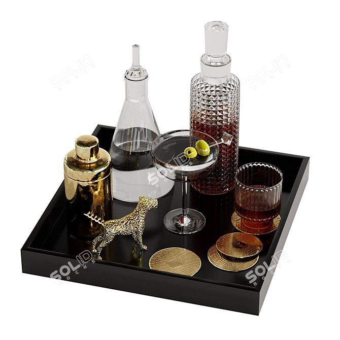 Luxury Whiskey Set: 3D Model 3D model image 1