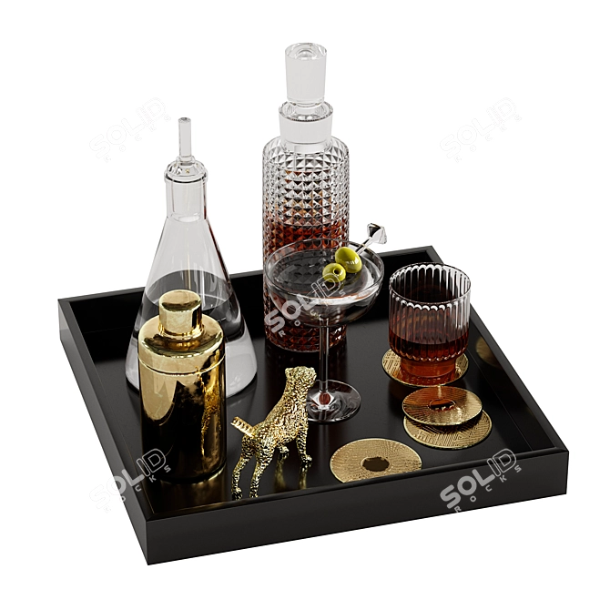 Luxury Whiskey Set: 3D Model 3D model image 2