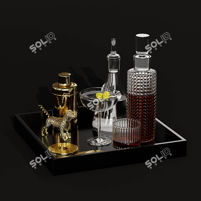 Luxury Whiskey Set: 3D Model 3D model image 3