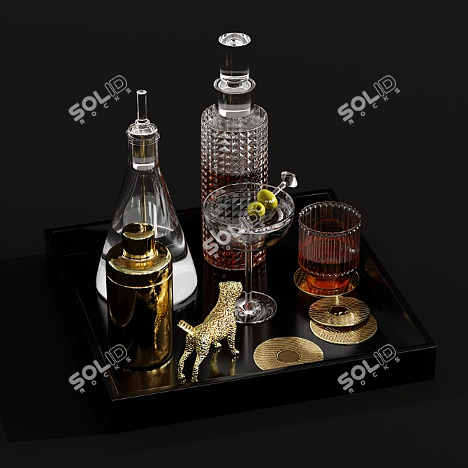 Luxury Whiskey Set: 3D Model 3D model image 4