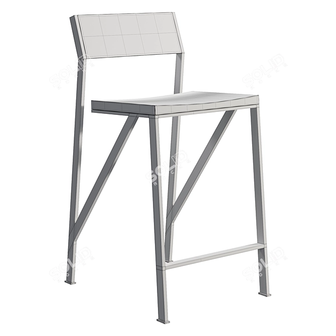 Sleek Noir Barstool, Modern Design 3D model image 3