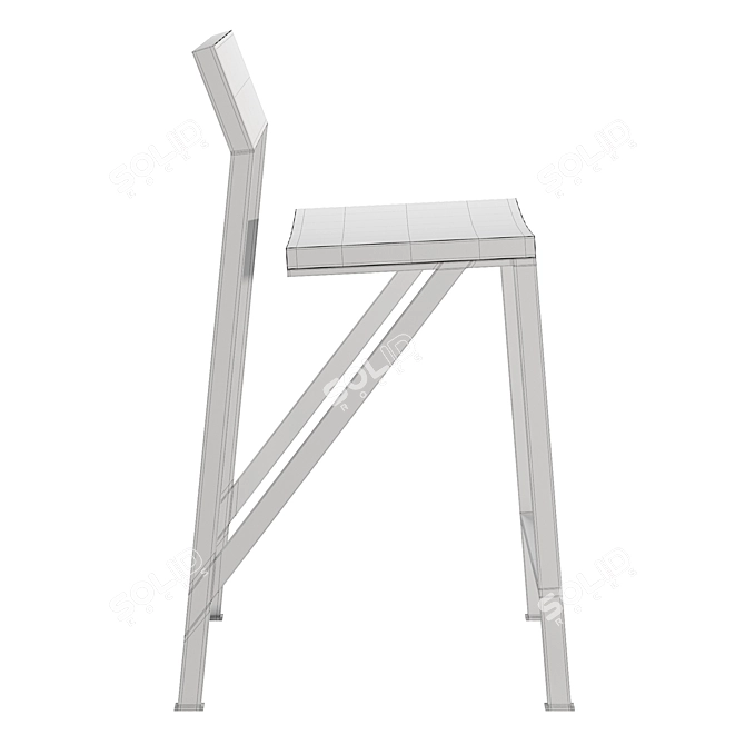 Sleek Noir Barstool, Modern Design 3D model image 4