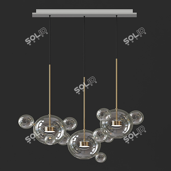 Glass Bubble LED Design Light 3D model image 2