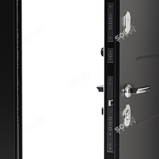 Stylish Milo Metal Entry Door 3D model image 4