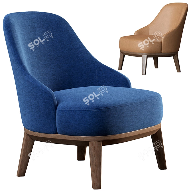 Modern Upholstered Armchair: Parla Atlas 3D model image 1