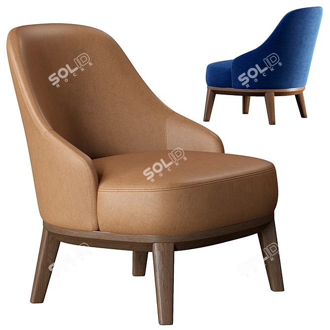 Modern Upholstered Armchair: Parla Atlas 3D model image 2