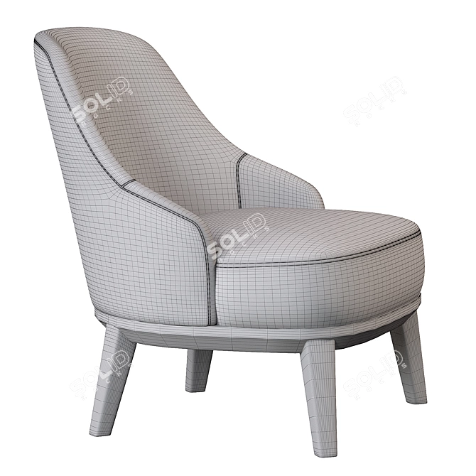 Modern Upholstered Armchair: Parla Atlas 3D model image 4