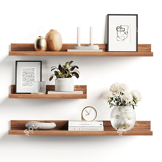 Decor Elements Composition Shelf Set 3D model image 1