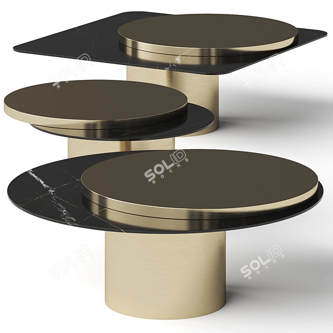 Steel Move Coffee Table Set 3D model image 2