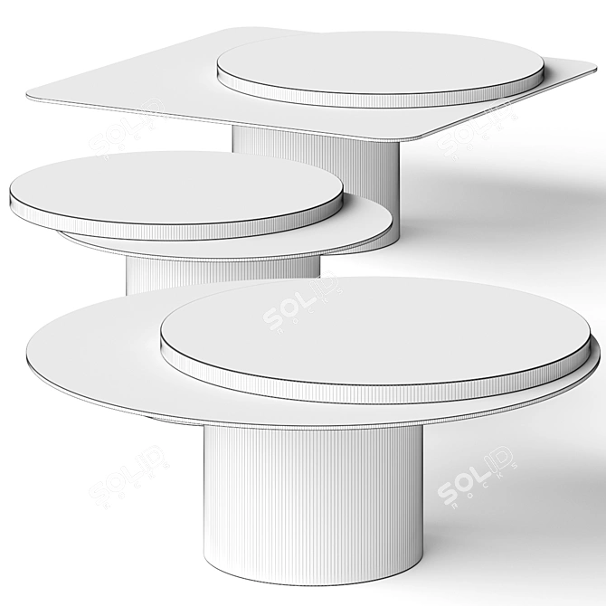 Steel Move Coffee Table Set 3D model image 3