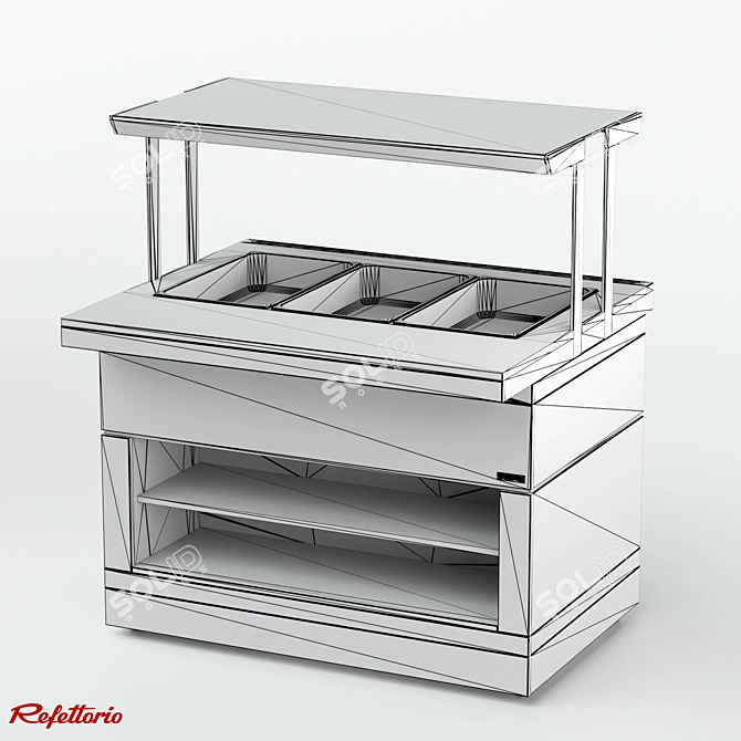 Refettorio RBN32HSW Wall-Mounted Buffet Warmer 3D model image 4