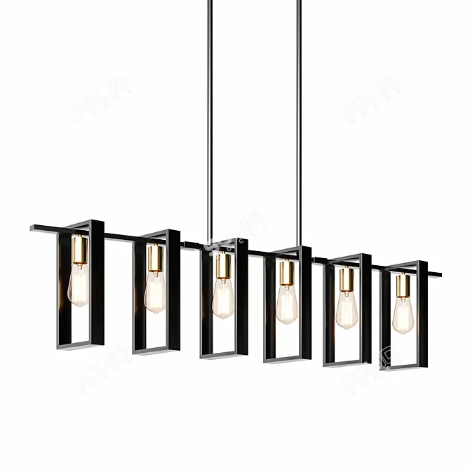 Modern Farmhouse Chandelier with 6 Lights 3D model image 2