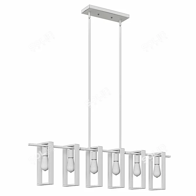 Modern Farmhouse Chandelier with 6 Lights 3D model image 3