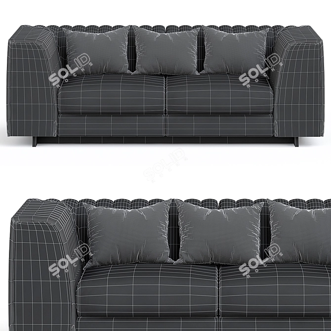 Realistic 3D Sofa Model, High-Resolution Textures 3D model image 3
