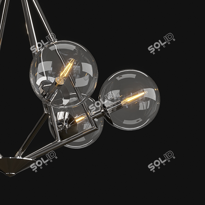 Cascading Glass Sphere Chandelier 3D model image 4