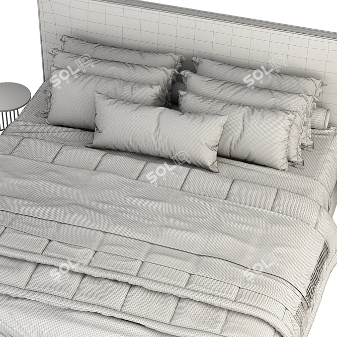 Modern Loft Bed Furniture Set 3D model image 4