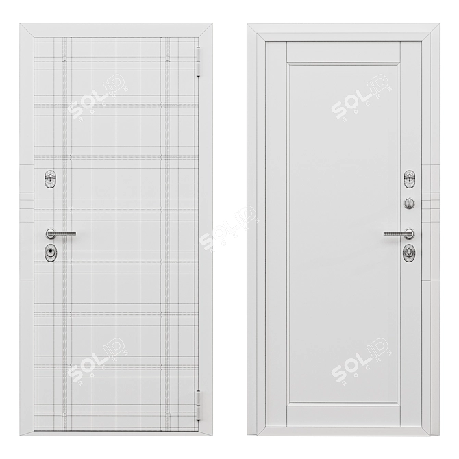 Flash Metal Door with Mirror 3D model image 3