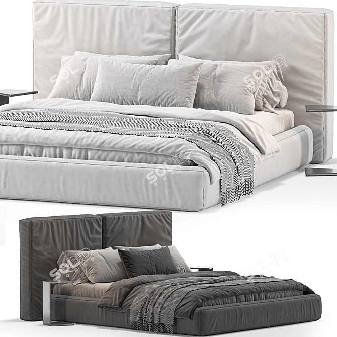 Contemporary Loca Loft Bed 3D model image 1