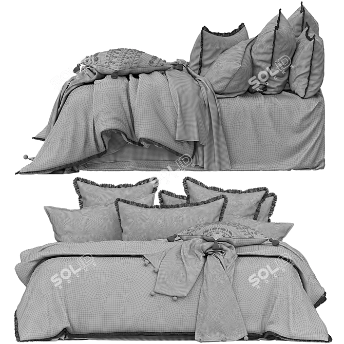 Harlem Check Pillowcases in Salmon 3D model image 5