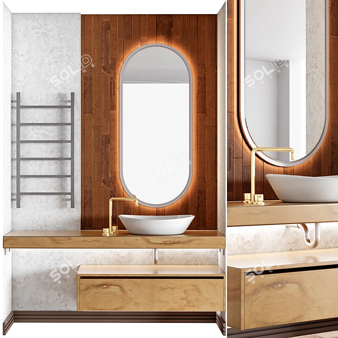 Modern Bathroom Furniture Set eco-friendly 3D model image 1