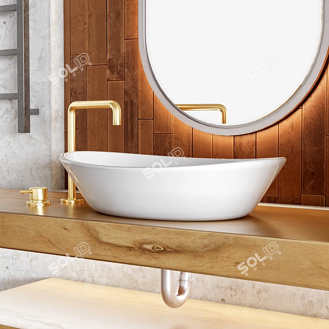 Modern Bathroom Furniture Set eco-friendly 3D model image 3