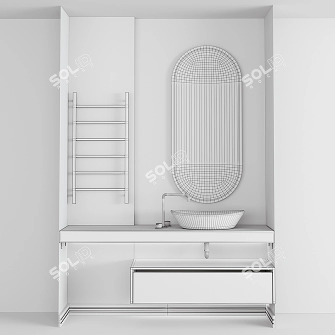 Modern Bathroom Furniture Set eco-friendly 3D model image 5