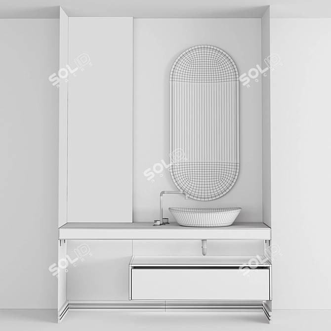 Modern Bathroom Furniture Set eco-friendly 3D model image 9