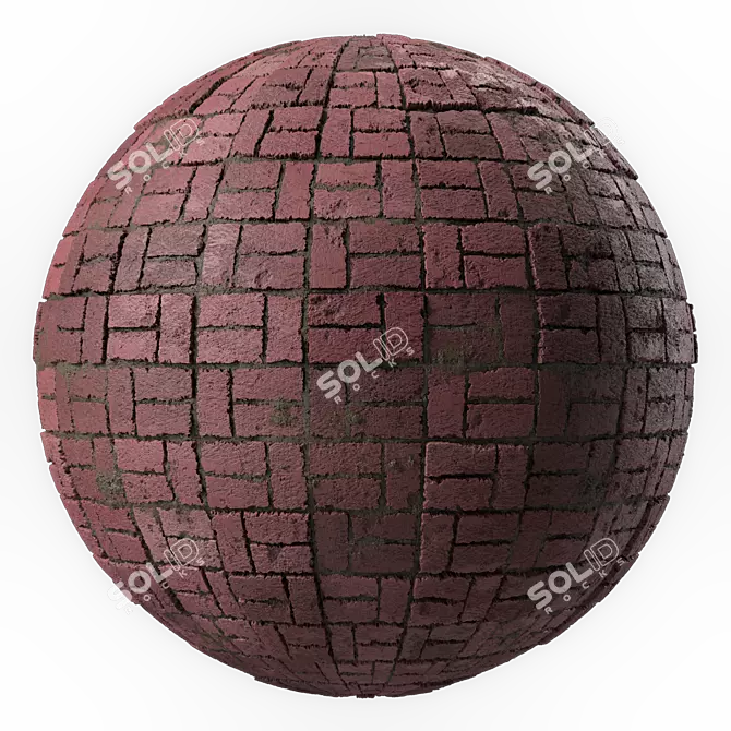 Vintage Brick Tile 4k Texture 3D model image 1