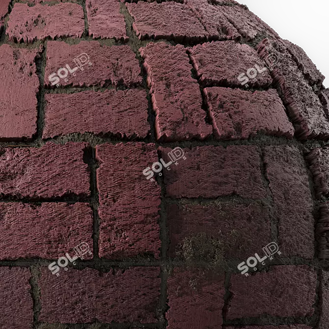 Vintage Brick Tile 4k Texture 3D model image 2