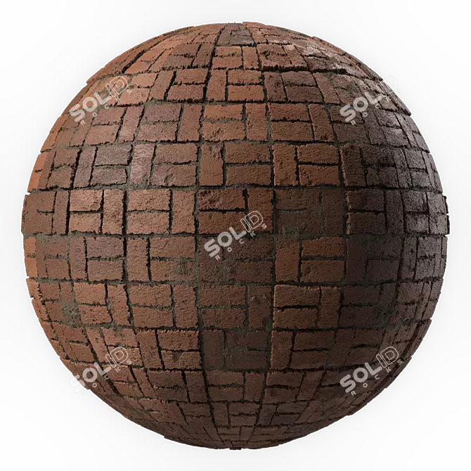 Vintage Brick Tile 4k Texture 3D model image 4