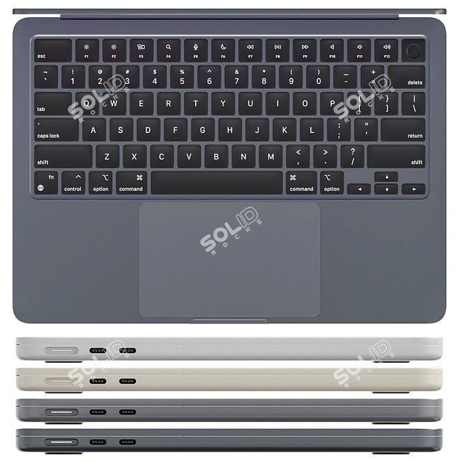 Sleek MacBook Air M2 2022 3D model image 2