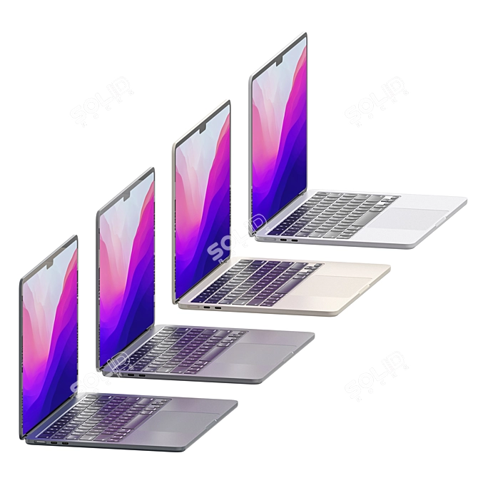 Sleek MacBook Air M2 2022 3D model image 3