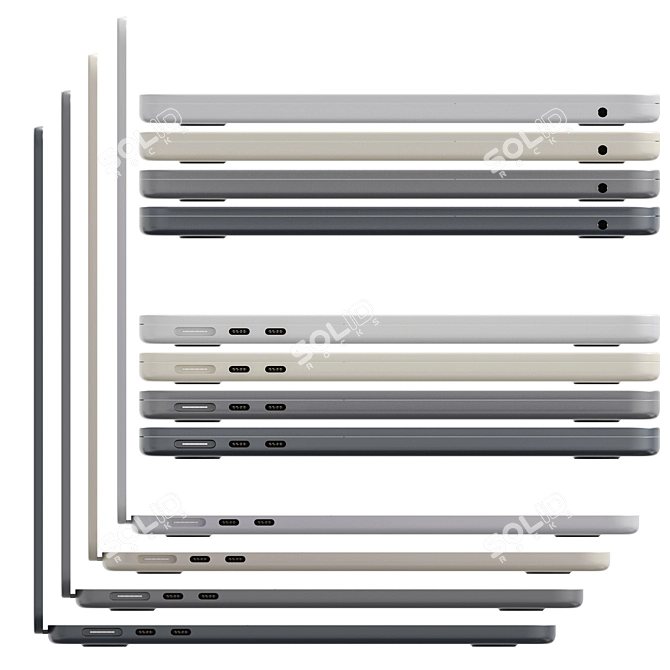 Sleek MacBook Air M2 2022 3D model image 4