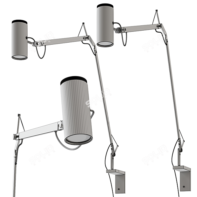 Modern Marset Wall Lamp Design 3D model image 2