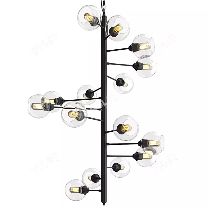 Elegant 15-Light Chandelier 3D model image 1