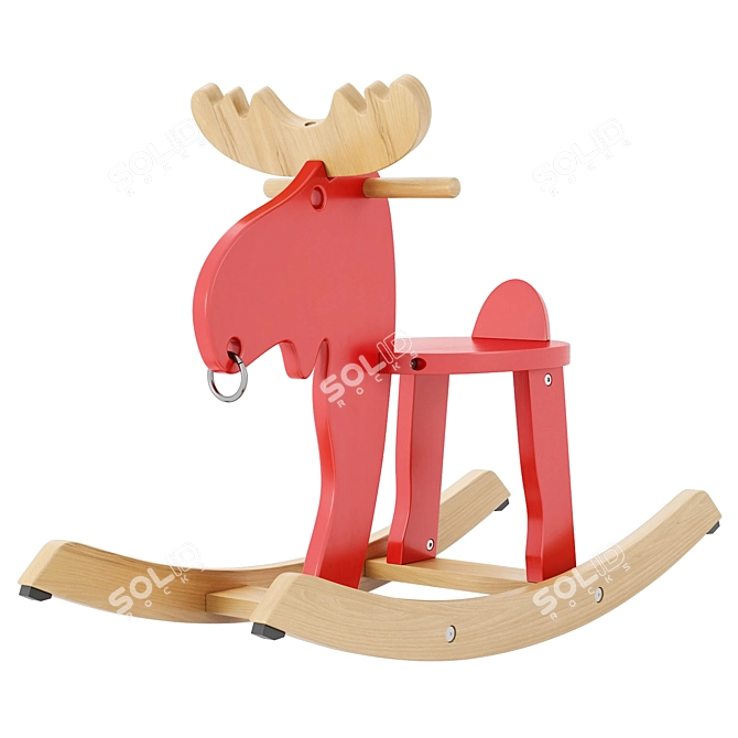 Ekorre Swing Set Red Wood 3D model image 1