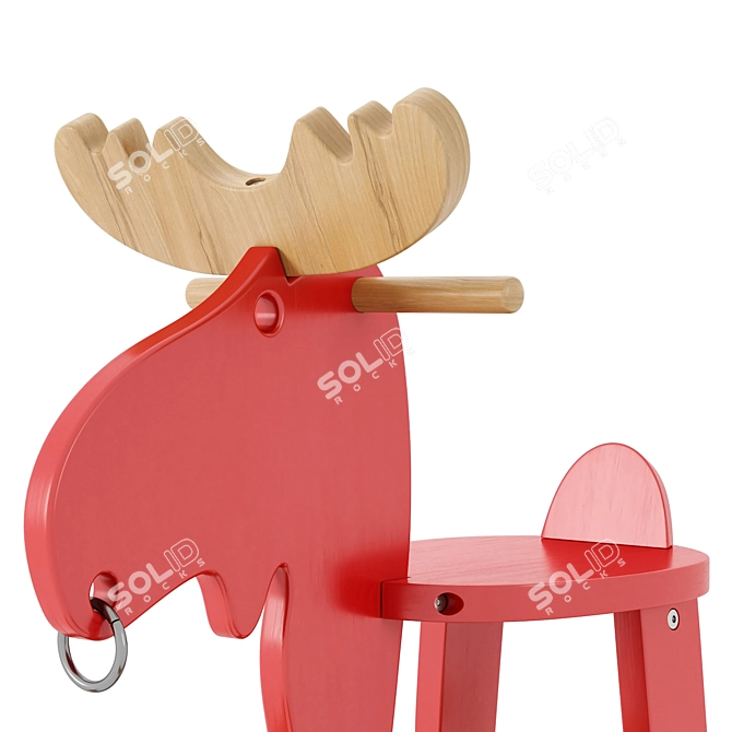 Ekorre Swing Set Red Wood 3D model image 2