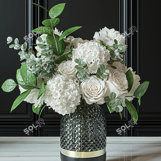 Elegant Floral Decor Set 3D model image 4