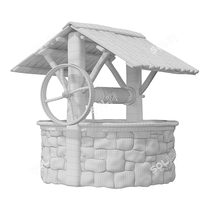 Rustic Water Well 3D Model 3D model image 3