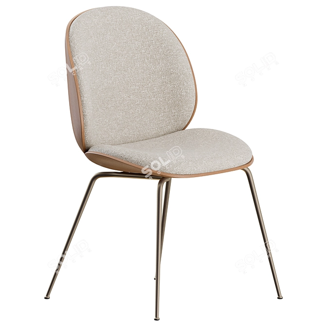 Gubi Beetle Veneer Dining Chairs 3D model image 2