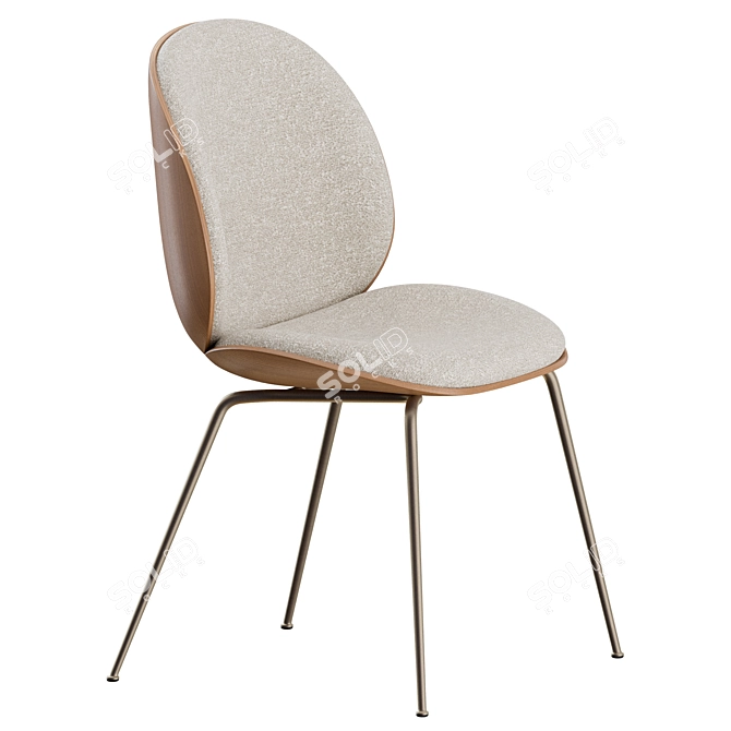 Gubi Beetle Veneer Dining Chairs 3D model image 5