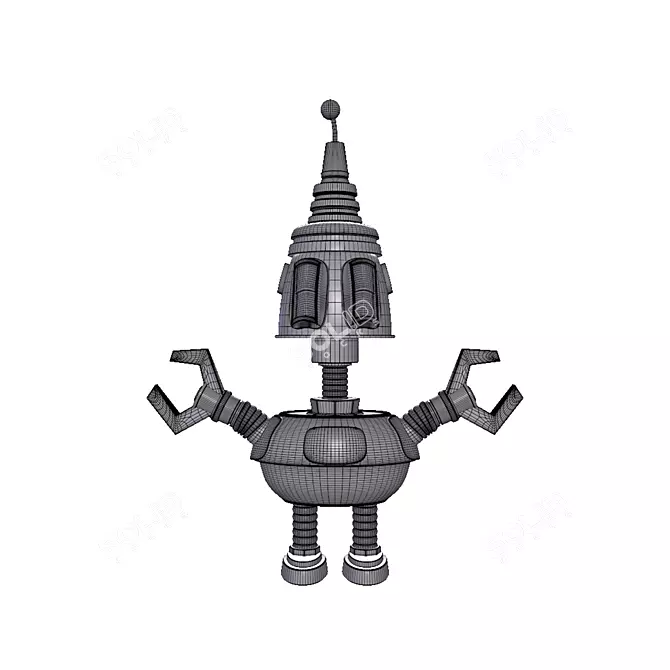 Futuristic Robot Figure Toy 3D model image 6