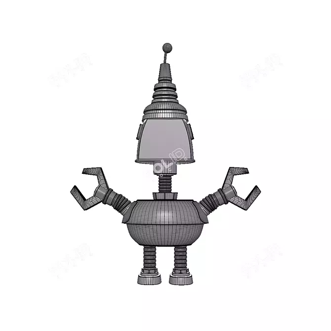 Futuristic Robot Figure Toy 3D model image 7